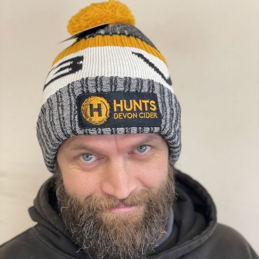 thumbnail image 2 of Wolves Supporters Bobble Hat - Black & Gold Traditional Style - Made In The UK 2 of 3